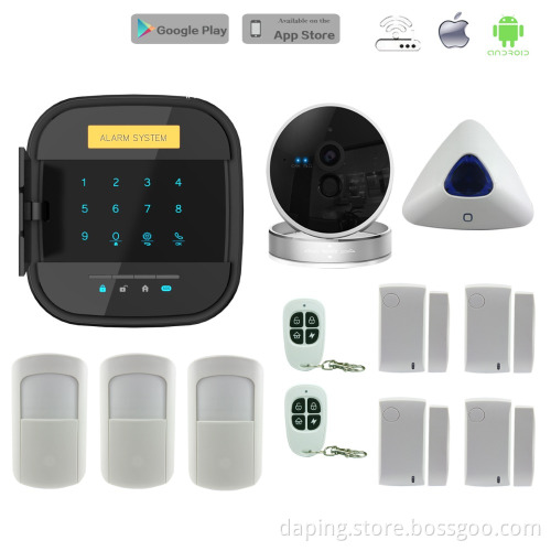 WIFI home security camera system anti-temper strobe siren smart home alarm system